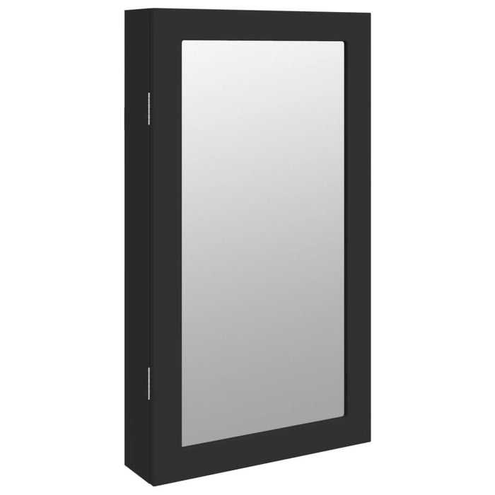 Dulap de bijuterii cu oglindă și lumini LED, de perete, negru - WALTI WALTI