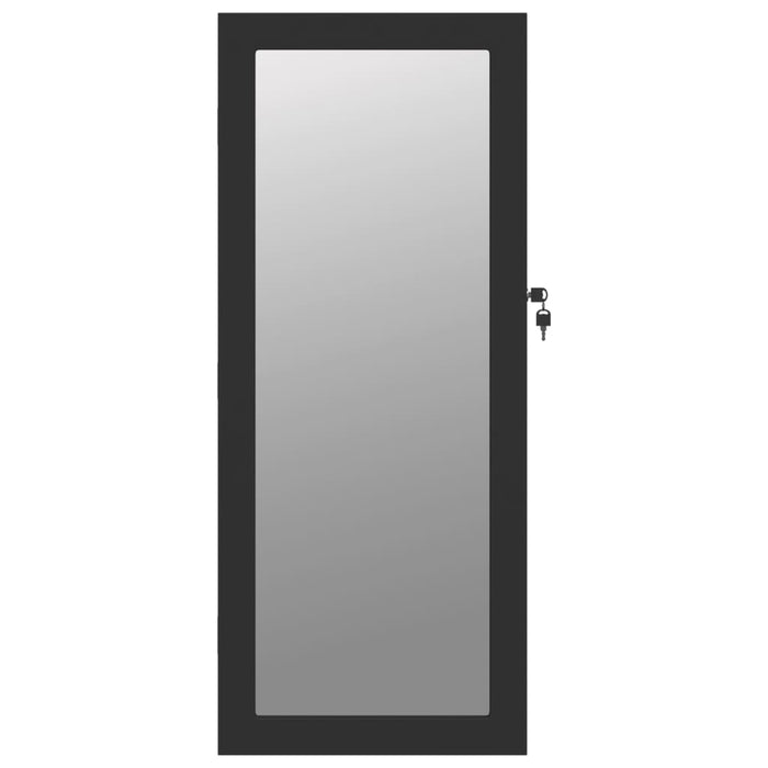 Dulap de bijuterii cu oglindă și lumini LED, de perete, negru - WALTI WALTI