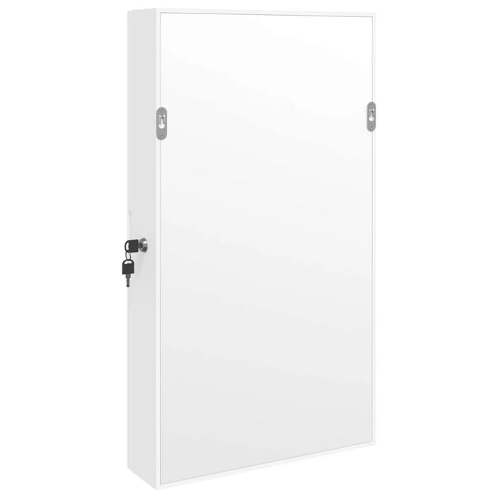 Dulap de bijuterii cu oglindă și lumini LED, de perete, alb - WALTI WALTI