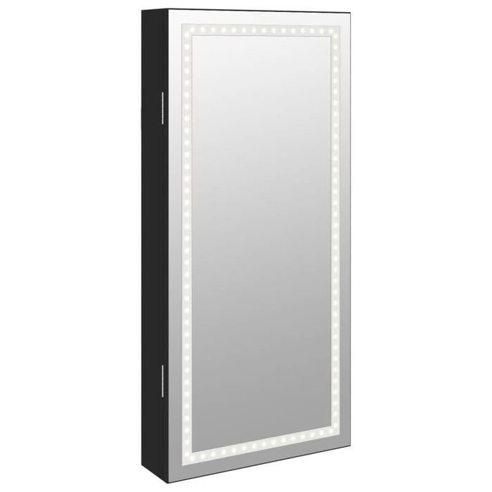 Dulap de bijuterii cu oglindă și lumini LED, de perete, negru - WALTI WALTI