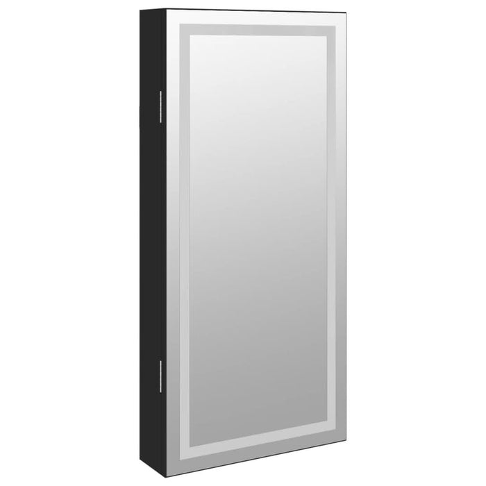 Dulap de bijuterii cu oglindă și lumini LED, de perete, negru - WALTI WALTI