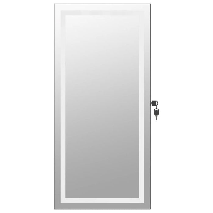 Dulap de bijuterii cu oglindă și lumini LED, de perete, negru - WALTI WALTI