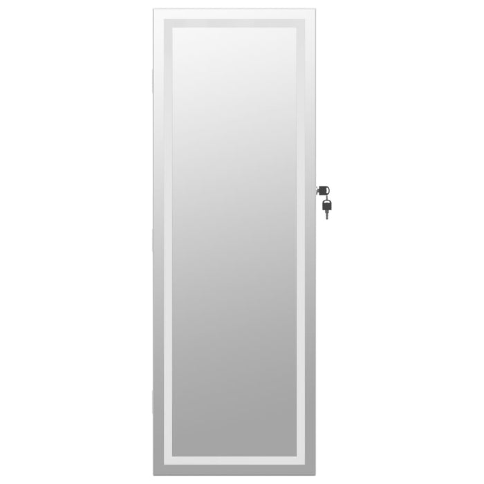 Dulap de bijuterii cu oglindă și lumini LED, de perete, alb - WALTI WALTI