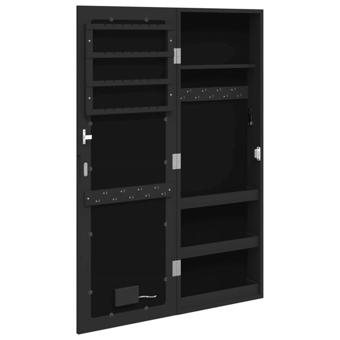 Dulap de bijuterii cu oglindă și lumini LED, de perete, negru - WALTI WALTI