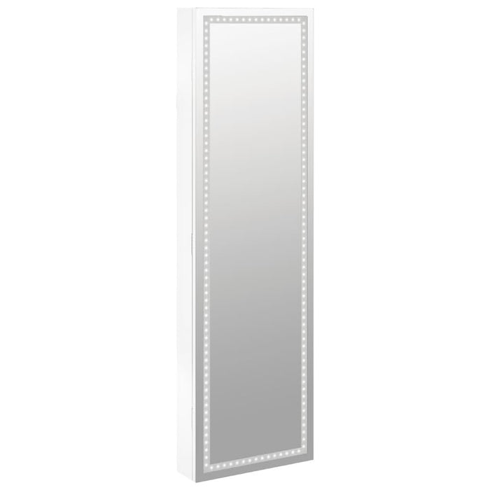 Dulap de bijuterii cu oglindă și lumini LED, de perete, alb - WALTI WALTI