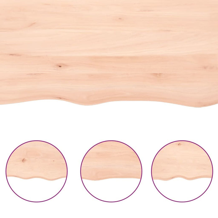 Blat masă 100x40x2 cm stejar masiv netratat contur organic - WALTI WALTI