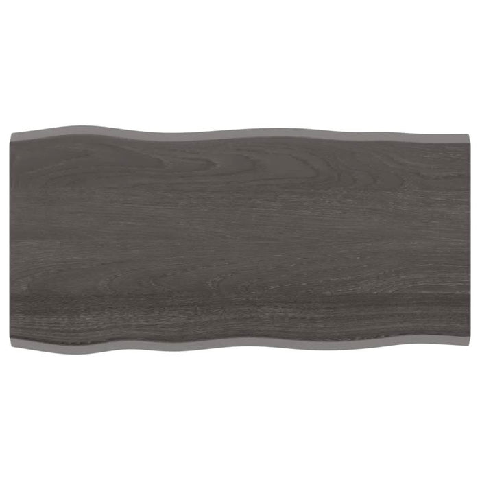 Blat masă, 100x50x2 cm, gri, lemn stejar tratat contur organic - WALTI WALTI