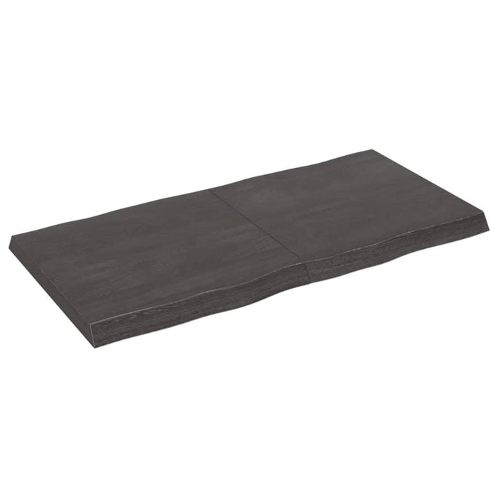 Blat masă, 120x60x6 cm, gri, lemn stejar tratat contur organic - WALTI WALTI