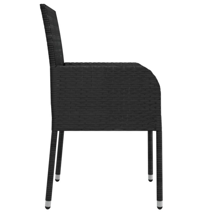 Set mobilier de grădină cu perne, 3 piese, negru, poliratan - WALTI WALTI