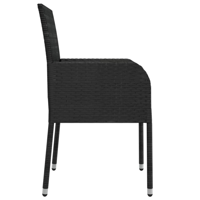 Set mobilier de grădină cu perne, 9 piese, negru, poliratan - WALTI WALTI