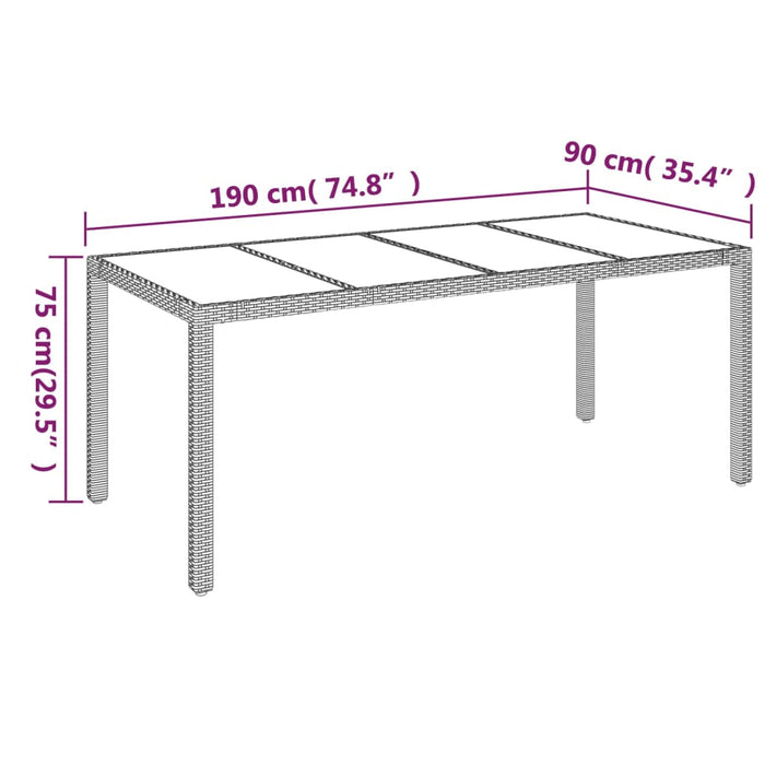 Set mobilier de grădină cu perne, 9 piese, negru/gri, poliratan - WALTI WALTI