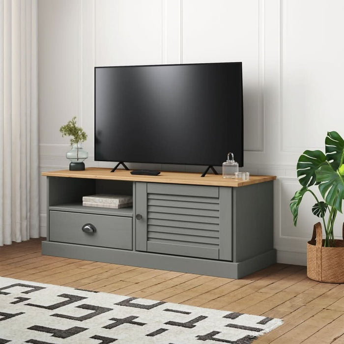 Comodă TV VIGO, gri, 106x40x40 cm, lemn masiv de pin - WALTI WALTI