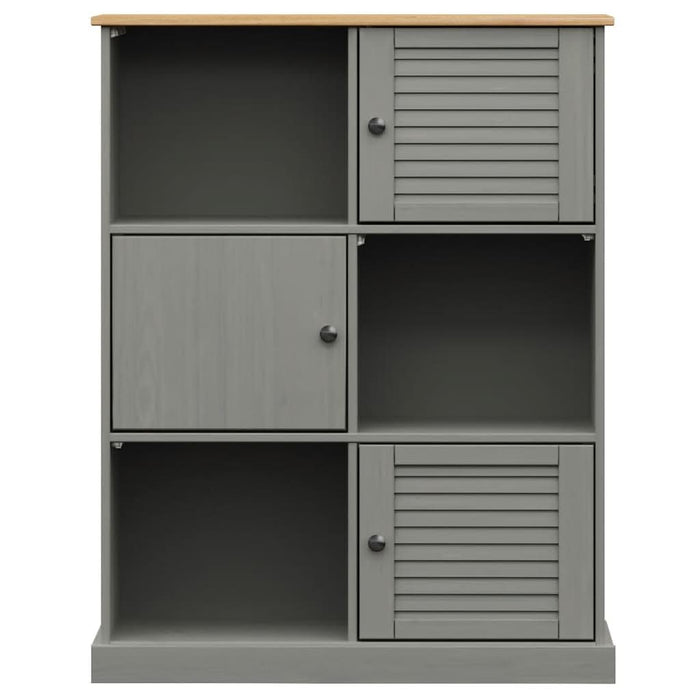 Bibliotecă VIGO, gri, 90x35x114,5 cm, lemn masiv de pin - WALTI WALTI