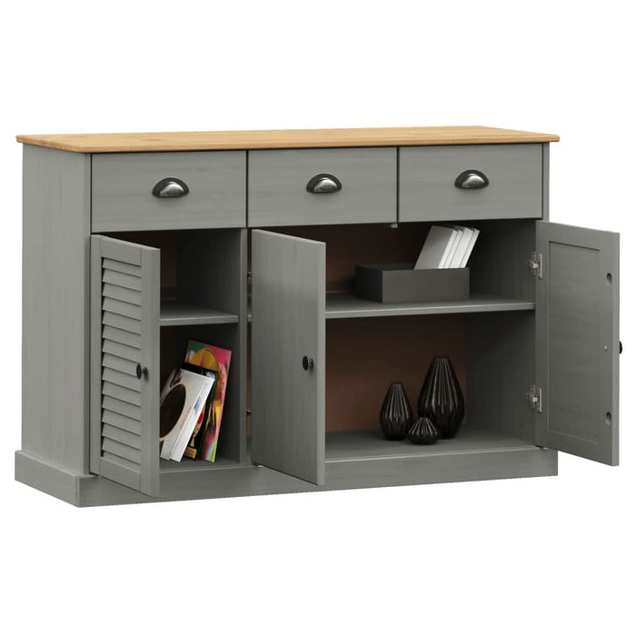Servantă cu sertare VIGO, gri, 113x40x75 cm, lemn masiv de pin - WALTI WALTI