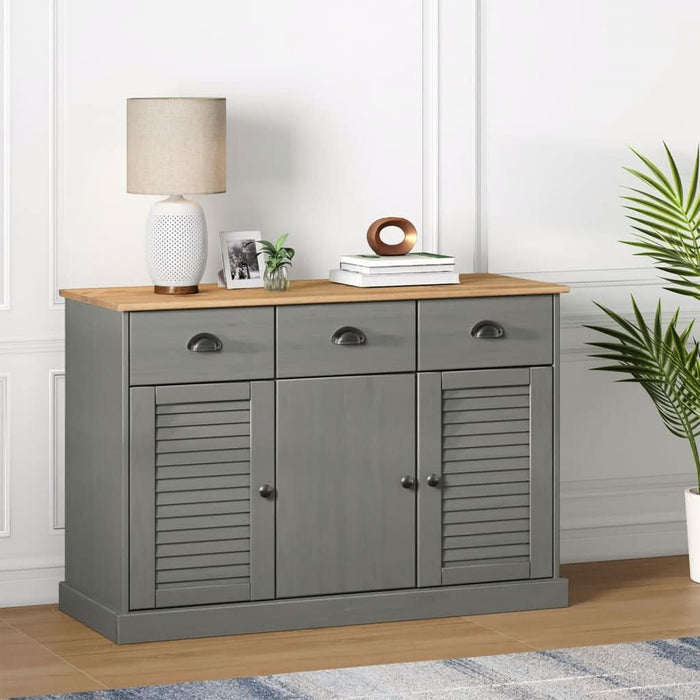 Servantă cu sertare VIGO, gri, 113x40x75 cm, lemn masiv de pin - WALTI WALTI