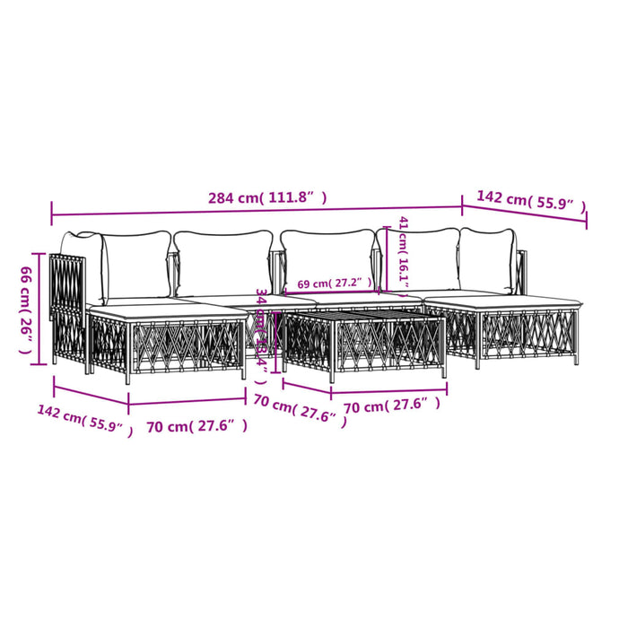 Set mobilier de grădină cu perne, 7 piese, antracit, oțel - WALTI WALTI