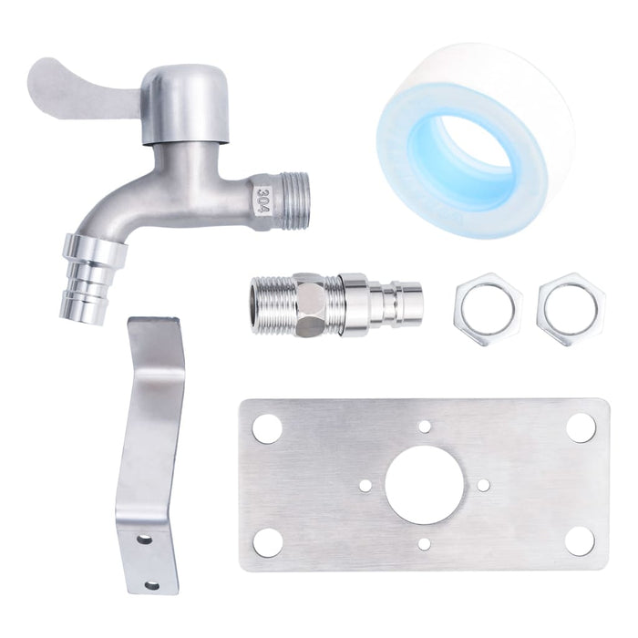 Coloană de apă de grădină, 100 cm, oțel inoxidabil, pătrat - WALTI WALTI