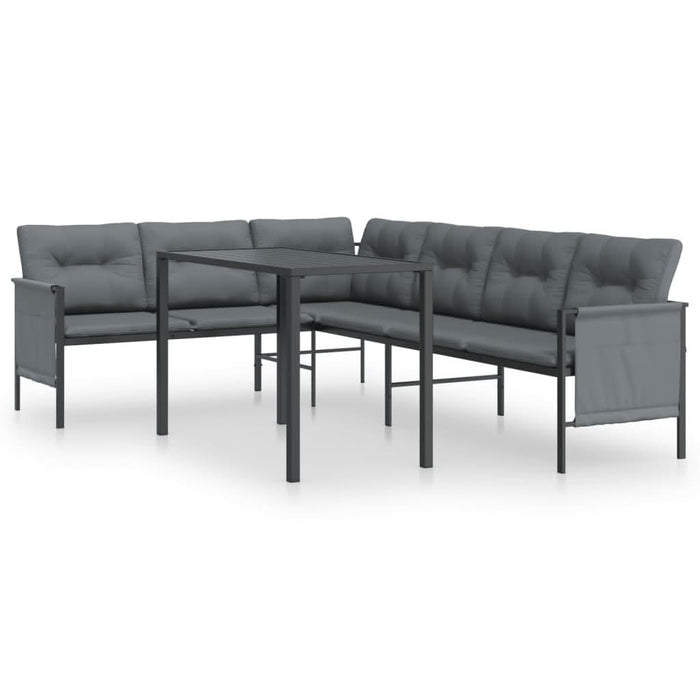Set de mobilier dining pentru grădină, 2 piese, antracit, oțel - WALTI WALTI