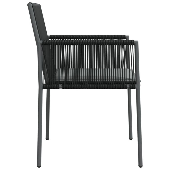 Scaune grădină cu perne 4 buc. negru 54x60,5x83,5 cm poliratan - WALTI WALTI
