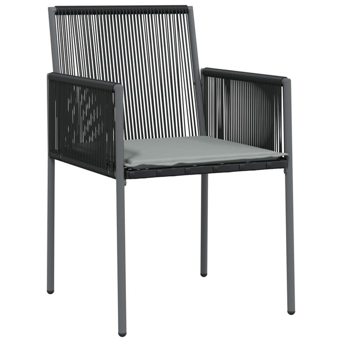 Scaune grădină cu perne 6 buc. negru 54x60,5x83,5 cm poliratan - WALTI WALTI