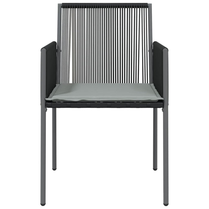 Scaune grădină cu perne 6 buc. negru 54x60,5x83,5 cm poliratan - WALTI WALTI