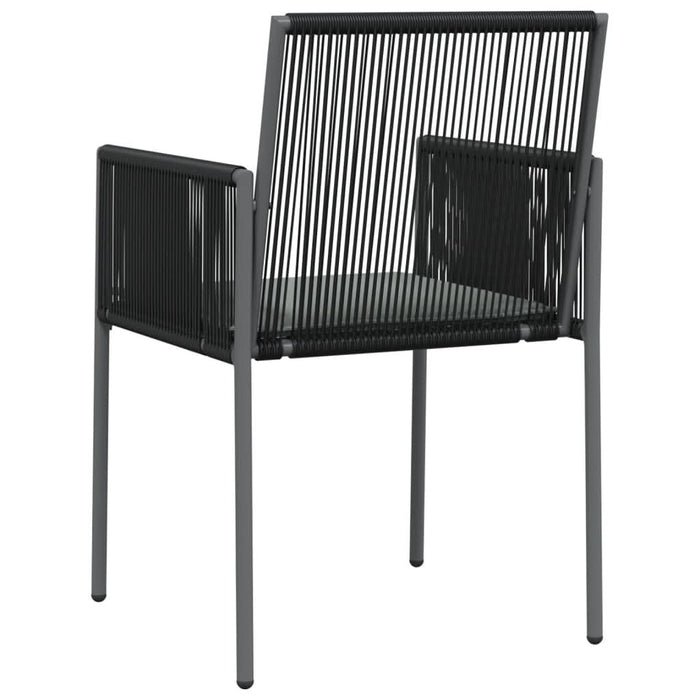 Scaune grădină cu perne 6 buc. negru 54x60,5x83,5 cm poliratan - WALTI WALTI