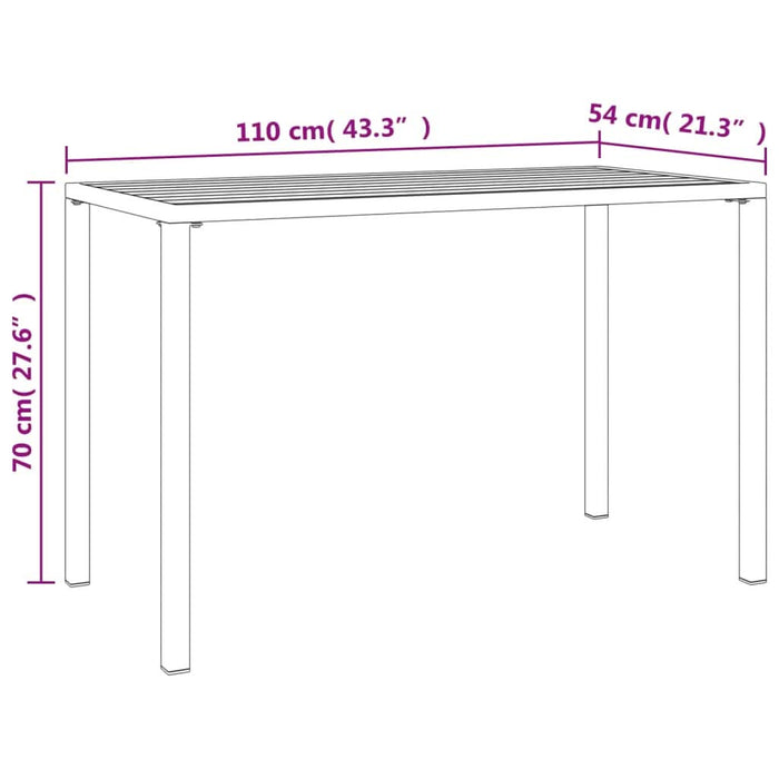 Masă de dining pentru grădină, antracit, 110x54x70 cm, oțel - WALTI WALTI