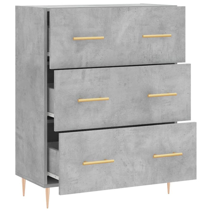 Servantă, gri beton, 69,5x34x90 cm, lemn compozit - WALTI WALTI