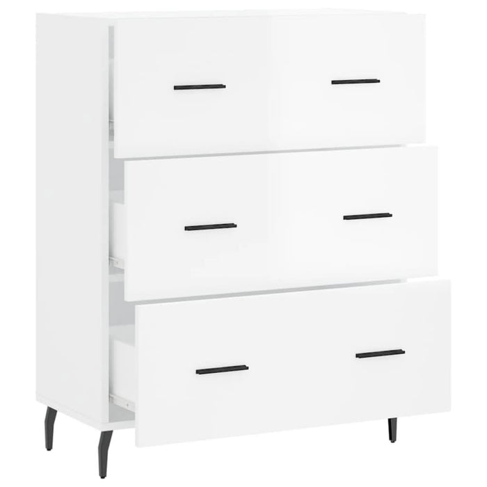 Servantă, alb extralucios, 69,5x34x90 cm, lemn compozit - WALTI WALTI