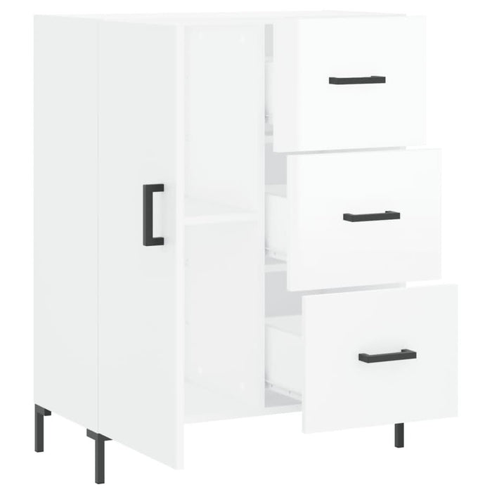 Servantă, alb extralucios, 69,5x34x90 cm, lemn compozit - WALTI WALTI