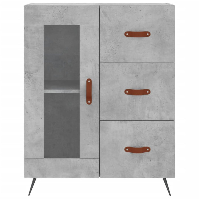 Servantă, gri beton, 69,5x34x90 cm, lemn compozit - WALTI WALTI