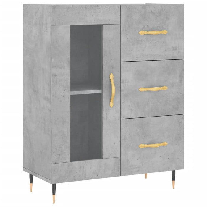 Servantă, gri beton, 69,5x34x90 cm, lemn compozit - WALTI WALTI