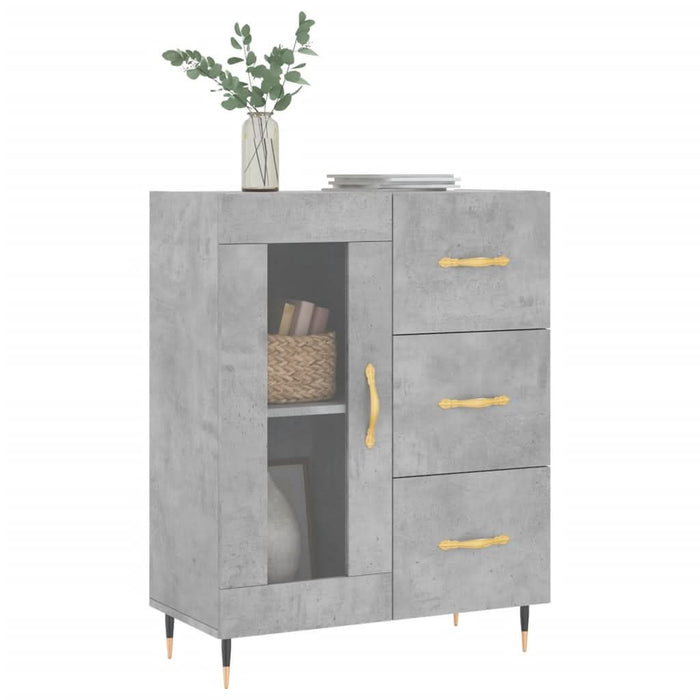 Servantă, gri beton, 69,5x34x90 cm, lemn compozit - WALTI WALTI