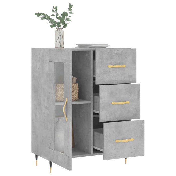 Servantă, gri beton, 69,5x34x90 cm, lemn compozit - WALTI WALTI