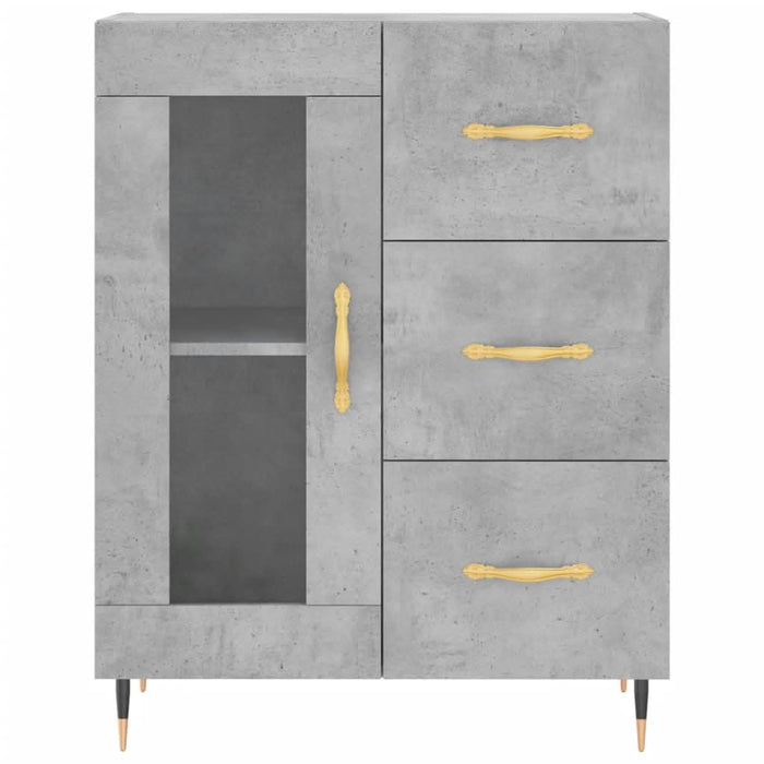 Servantă, gri beton, 69,5x34x90 cm, lemn compozit - WALTI WALTI