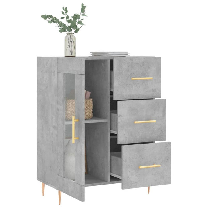 Servantă, gri beton, 69,5x34x90 cm, lemn compozit - WALTI WALTI