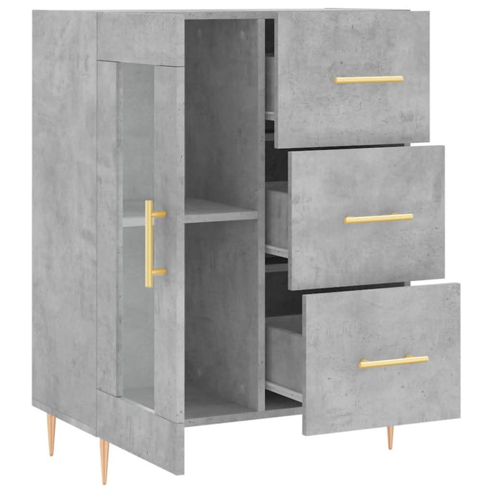 Servantă, gri beton, 69,5x34x90 cm, lemn compozit - WALTI WALTI