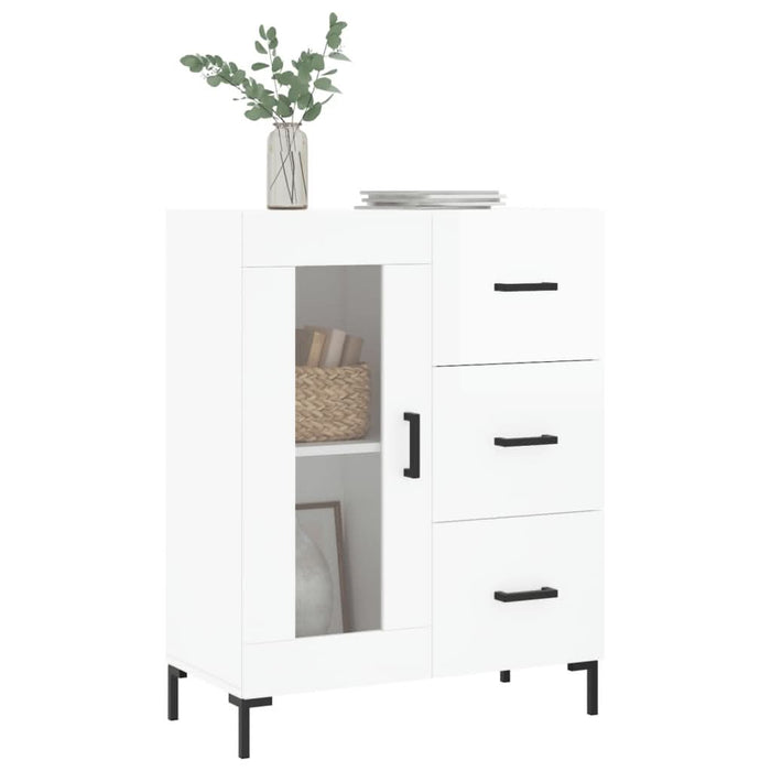 Servantă, alb extralucios, 69,5x34x90 cm, lemn compozit - WALTI WALTI