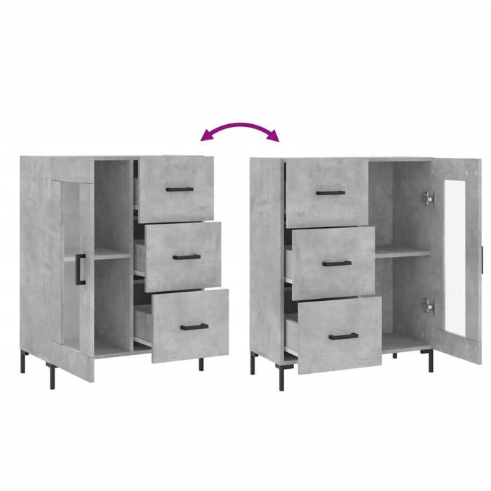 Servantă, gri beton, 69,5x34x90 cm, lemn compozit - WALTI WALTI