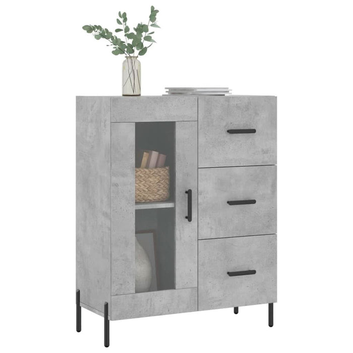Servantă, gri beton, 69,5x34x90 cm, lemn compozit - WALTI WALTI
