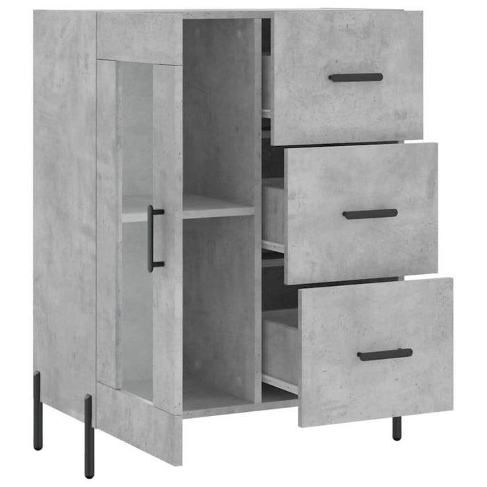 Servantă, gri beton, 69,5x34x90 cm, lemn compozit - WALTI WALTI