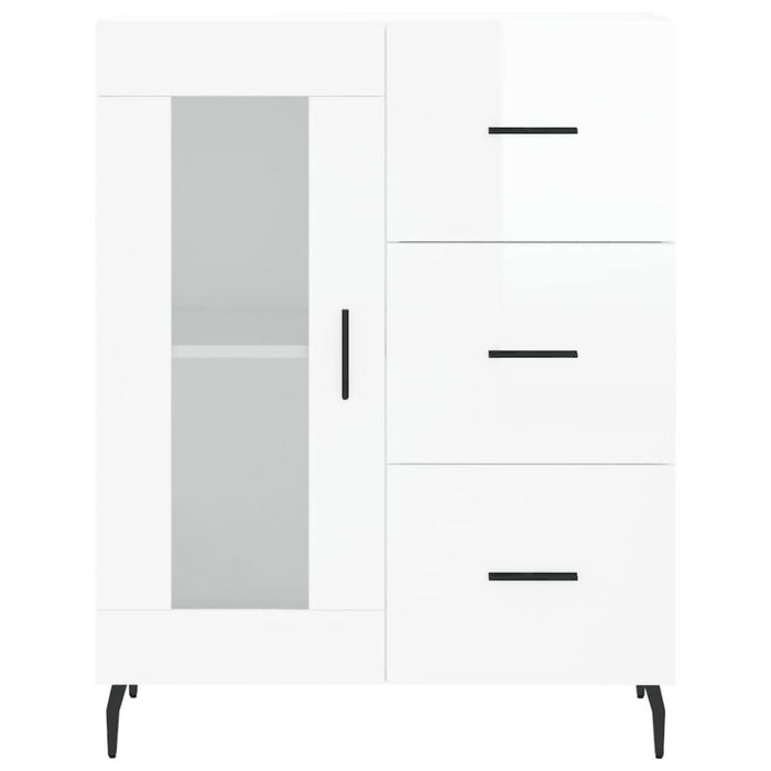 Servantă, alb extralucios, 69,5x34x90 cm, lemn compozit - WALTI WALTI