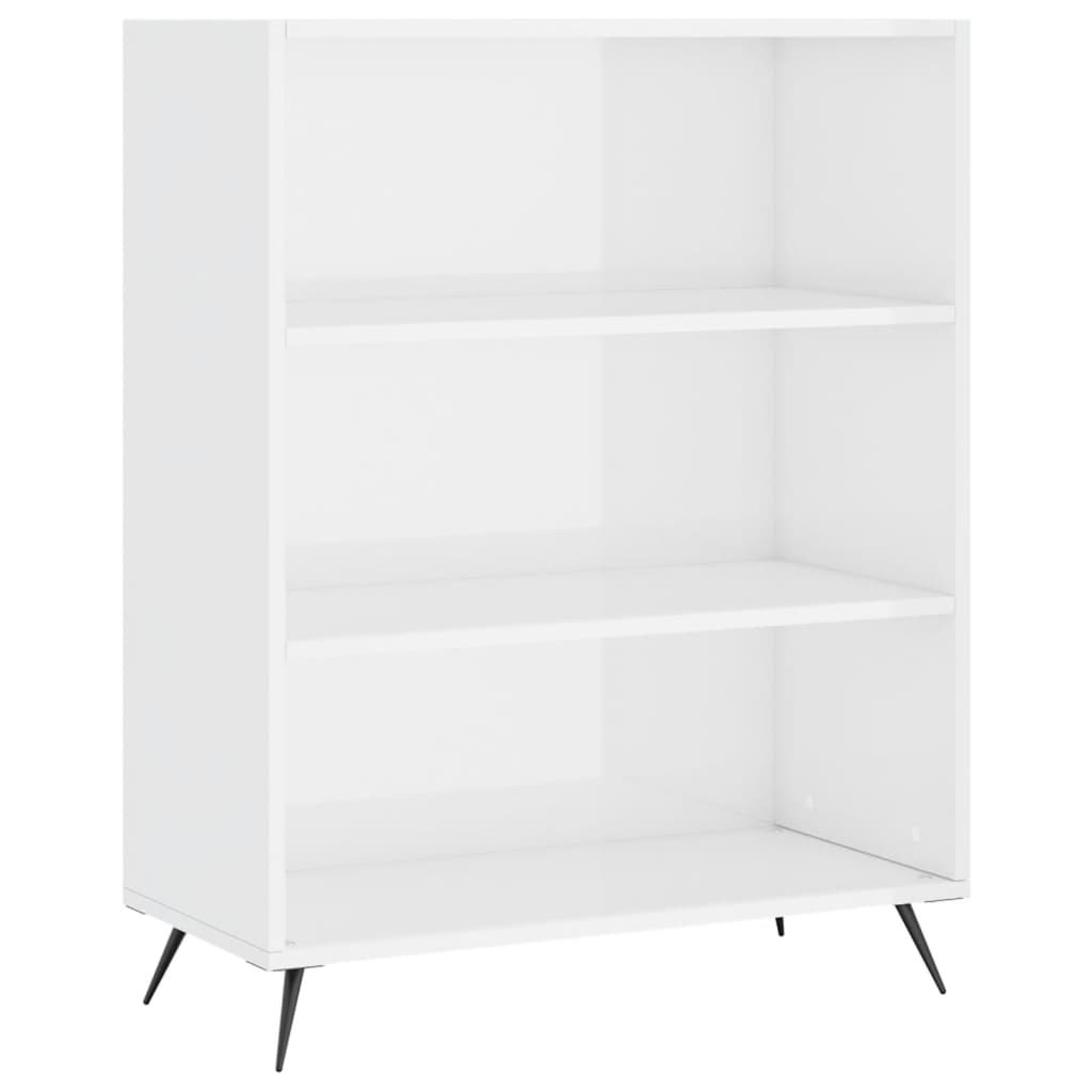 Bibliotecă, alb extralucios, 69,5x32,5x90 cm, lemn prelucrat - WALTI