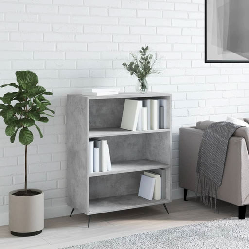 Bibliotecă, gri beton, 69,5x32,5x90 cm, lemn compozit - WALTI WALTI