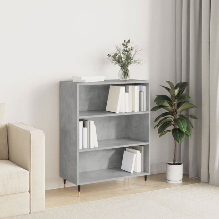 Bibliotecă, gri beton, 69,5x32,5x90 cm, lemn compozit - WALTI WALTI