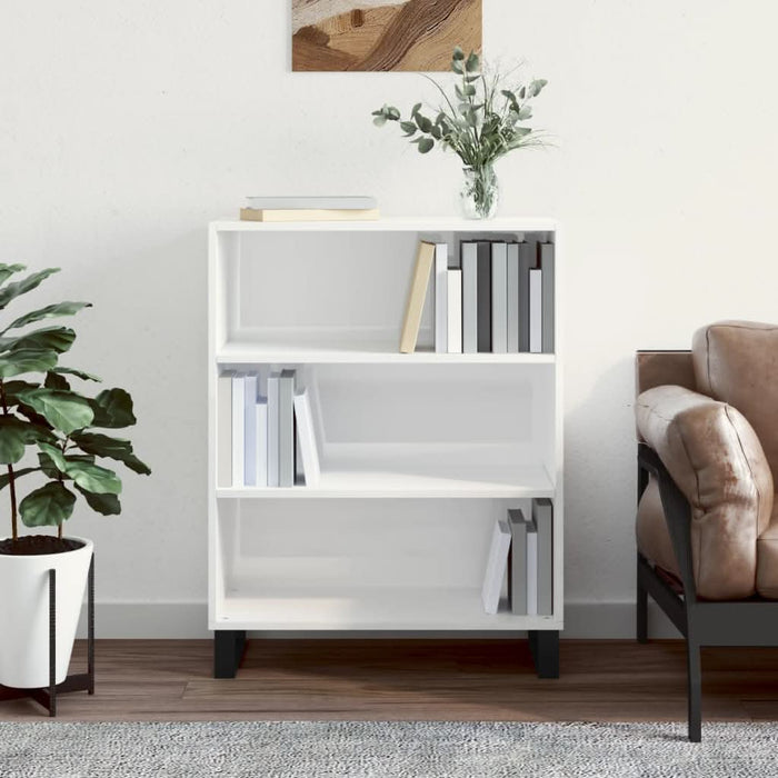 Dulap cu rafturi alb extralucios 69,5x32,5x90 cm lemn compozit - WALTI WALTI