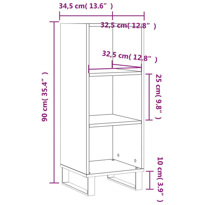 Servantă, gri beton, 34,5x32,5x90 cm, lemn prelucrat - WALTI WALTI