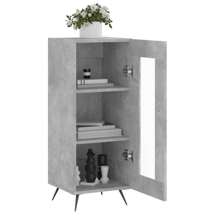 Servantă, gri beton, 34,5x34x90 cm, lemn compozit - WALTI WALTI