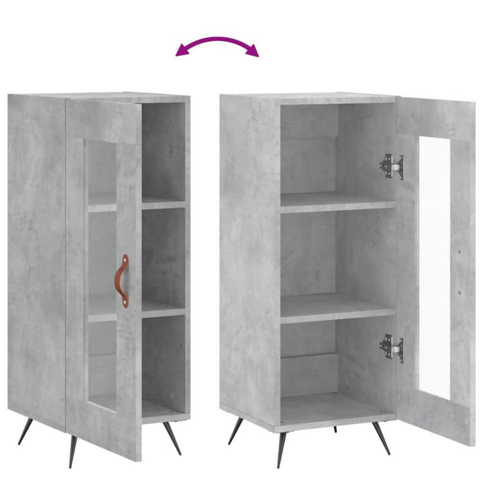 Servantă, gri beton, 34,5x34x90 cm, lemn compozit - WALTI WALTI