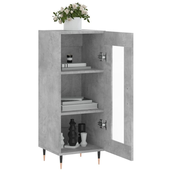 Servantă, gri beton, 34,5x34x90 cm, lemn compozit - WALTI WALTI
